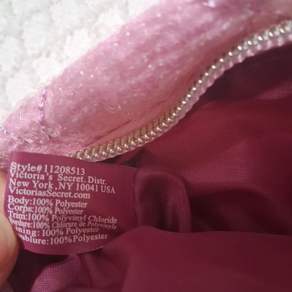 NWT Sequin Pink Makeup Small Clutch Bag Glam Sparkle Coqutte Princess Barbie